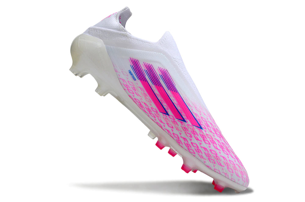 Chuteira Adidas F50 X Laceless Campo - Branco/Rosa