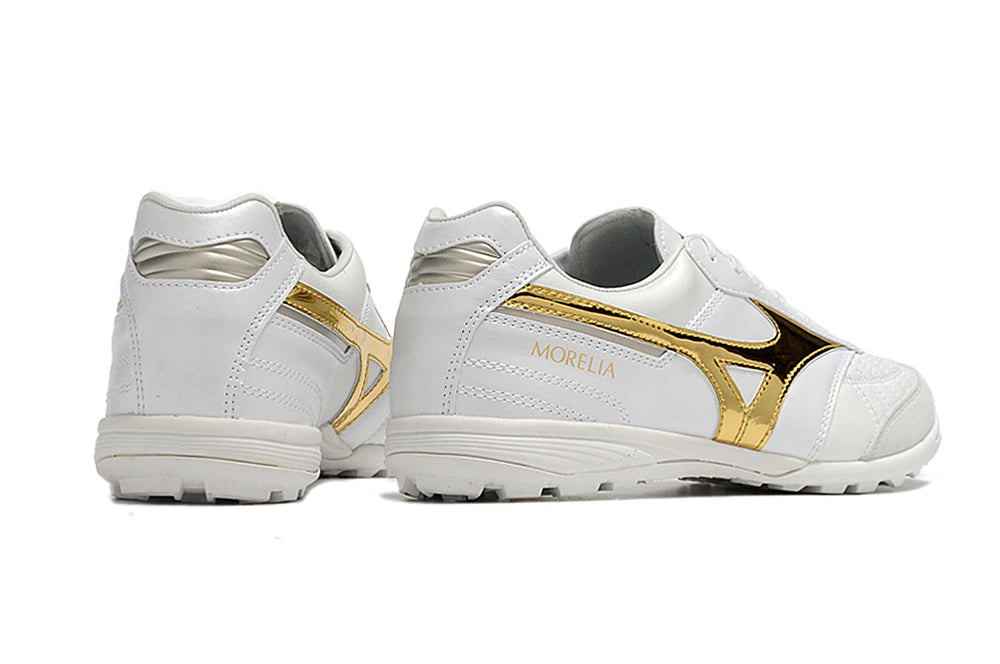Chuteira Miuzno Morelia Neo Sala Society - Branco/Dourado