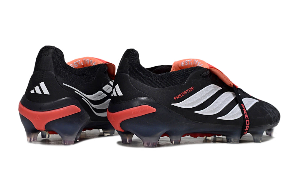 Chuteira Adidas Predator Tongue 26 Elite FG - Preto/Vermelho