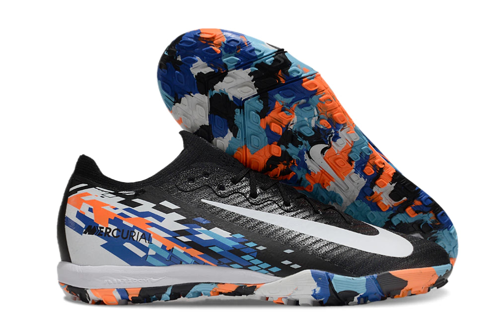 Chuteira Nike Mercurial Vapor 16 Elite Society - Preto/Branco/Azul/Laranja