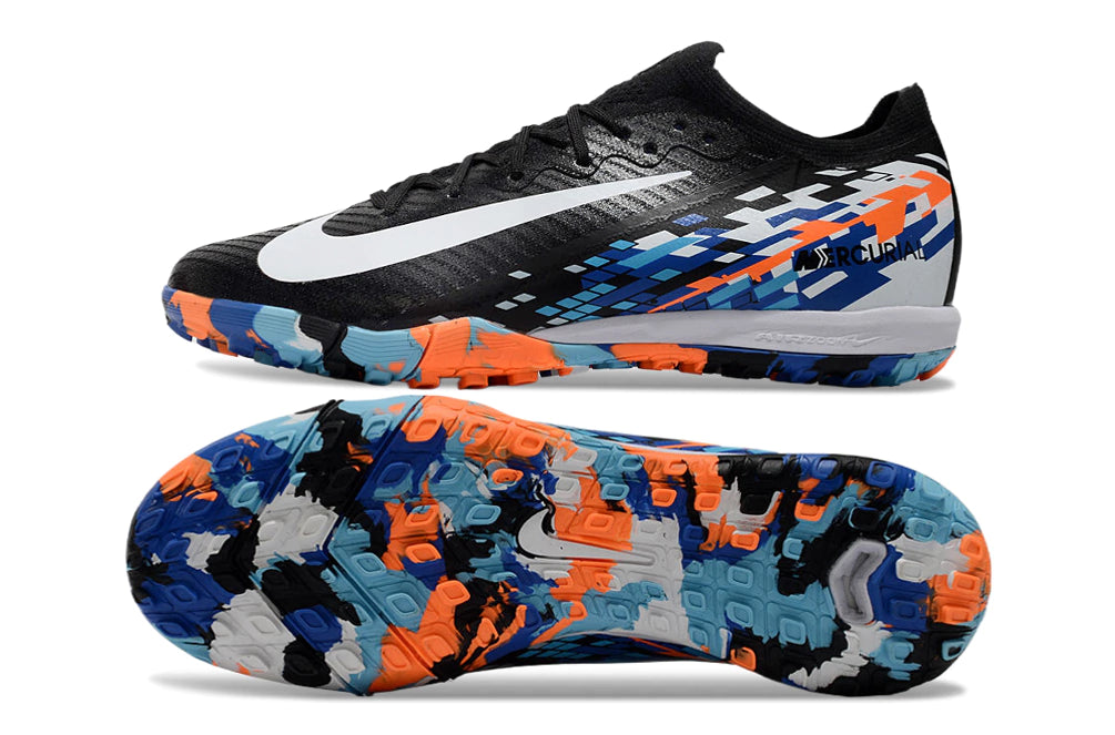 Chuteira Nike Mercurial Vapor 16 Elite Society - Preto/Branco/Azul/Laranja