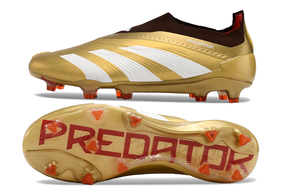 Chuteira Adidas Predstrike Elite Laceless Campo - Dourado/Branco