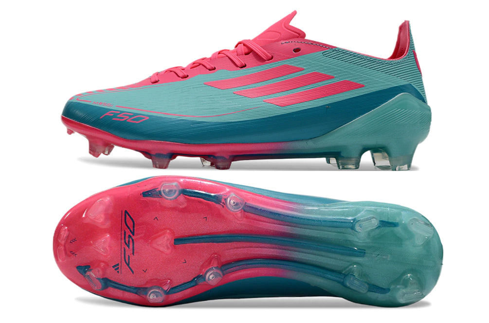 Chuteira Adidas F50 X Campo - Azul/Rosa