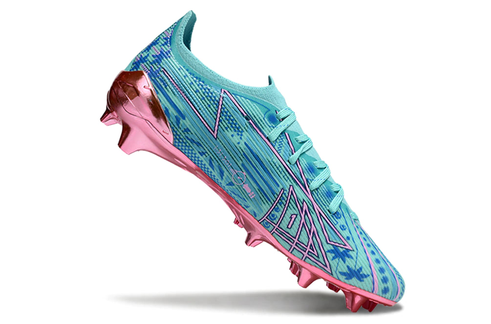 Chuteira Puma Ultra 5 Campo FG - Azul/Rosa
