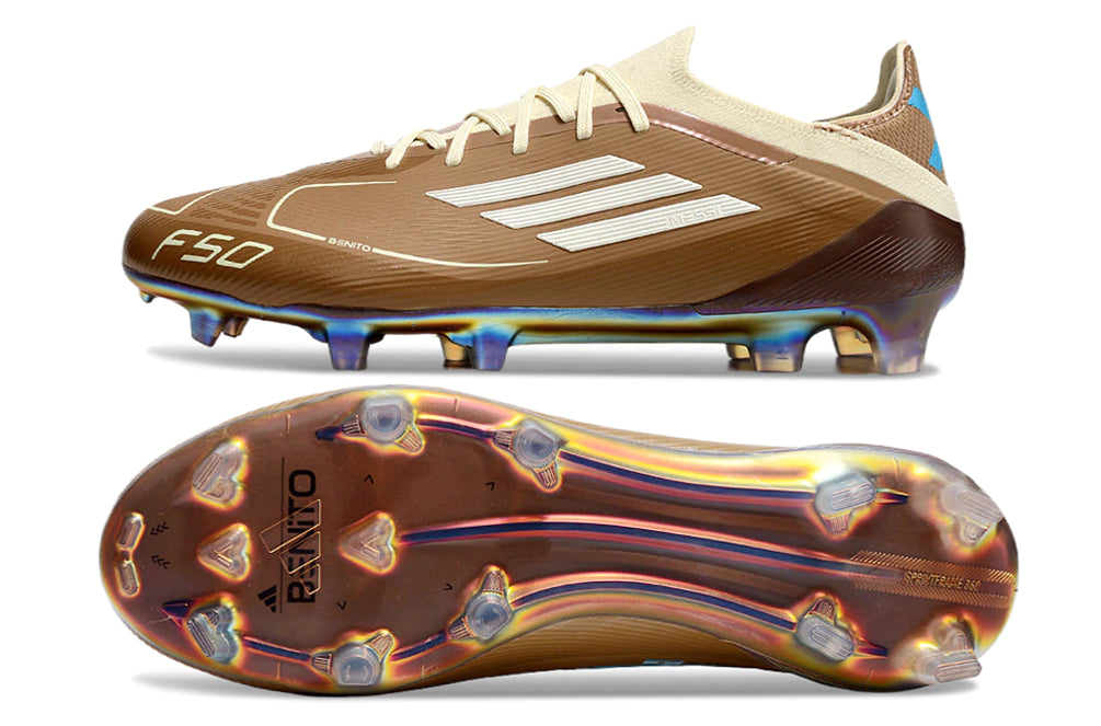 Chuteira Adidas F50 X Campo - Marrom/Branco