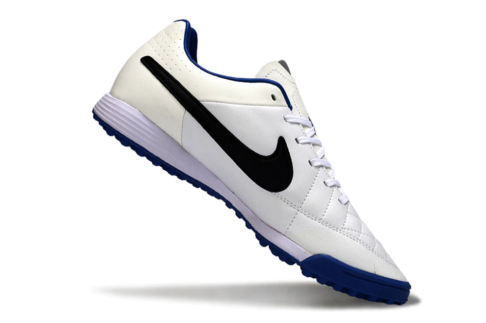 Chuteira Nike Tiempo 4 Society - Branco/Azul/Preto