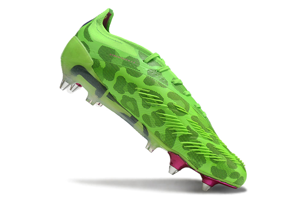 Chuteira Adidas Predator Elite SG - Verde/Rosa/Preto