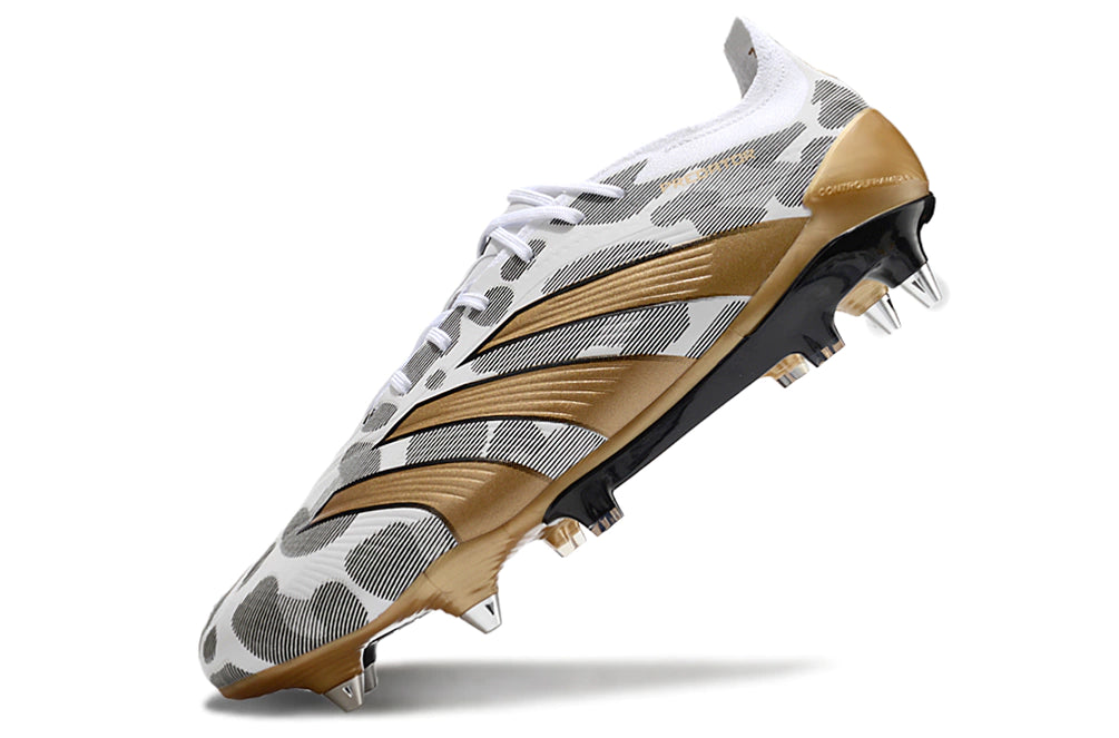 Chuteira Adidas Predator Elite SG - Branco/Preto/Dourado