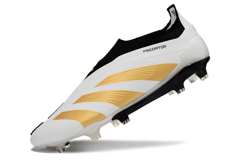 Chuteira Adidas Predstrike Elite Laceless Campo - Branco/Amarelo/Preto
