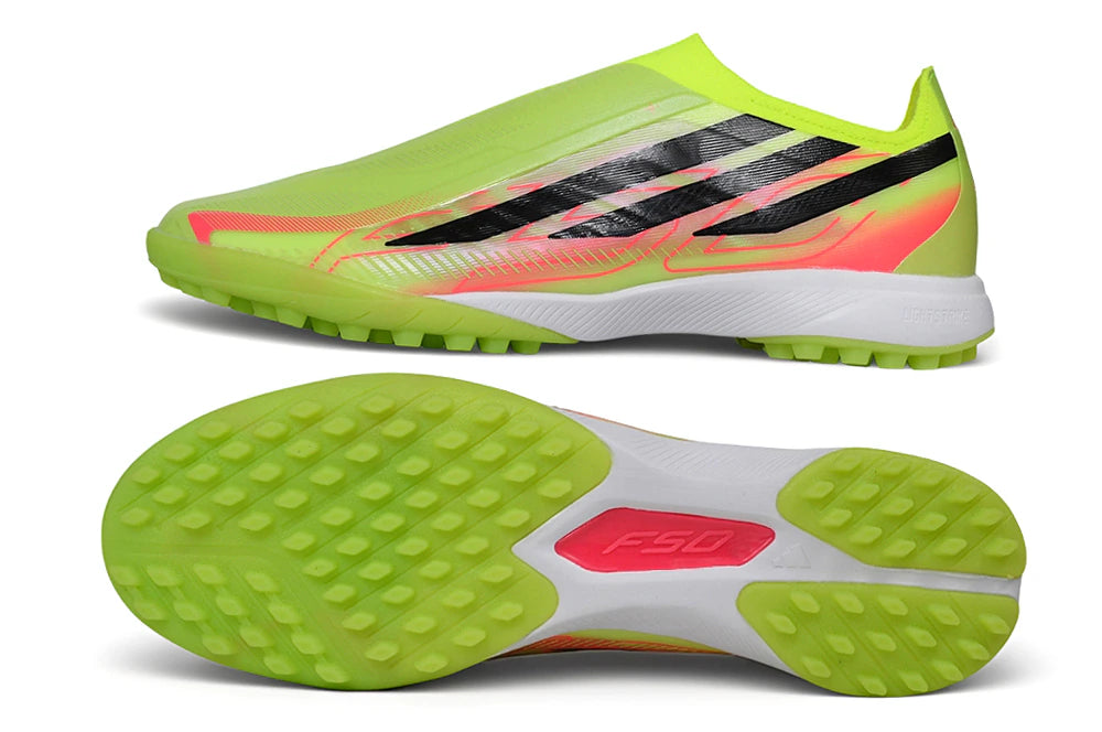 Chuteira Adidas F50 Hyperfast Laceless TF - Verde