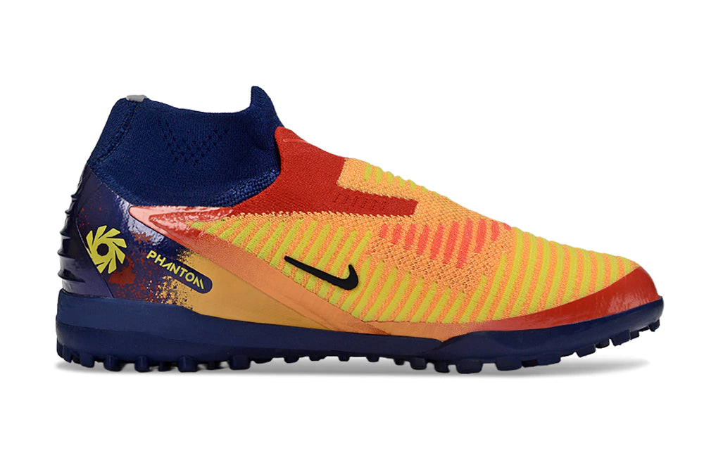 Chuteira Nike Phantom ReactX 6 Pro Botinha Society TF - Azul/Laranja