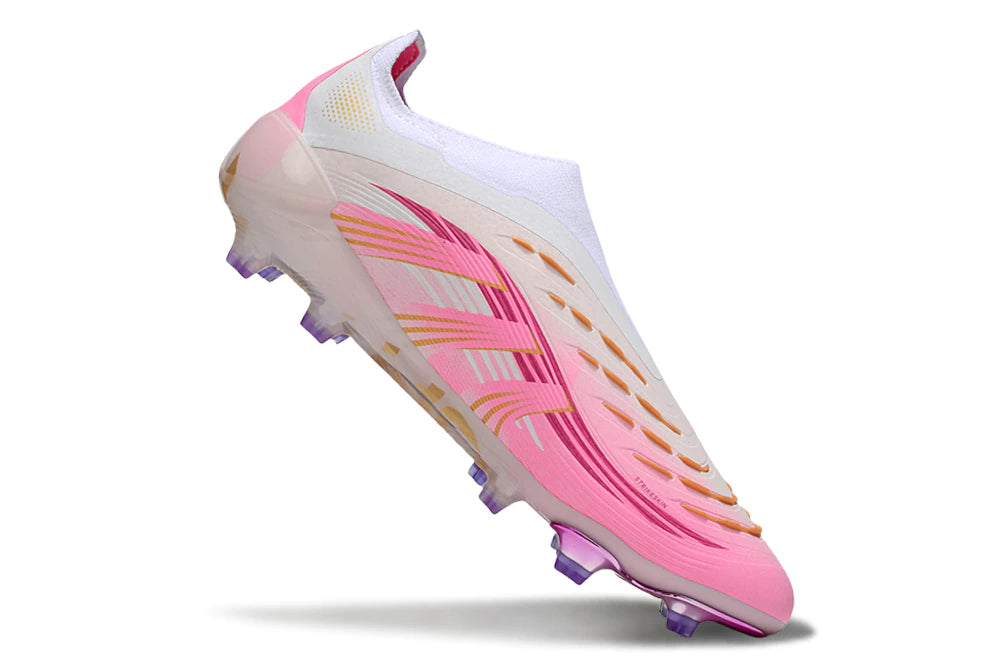 Chuteira Adidas Predator Elite 25 Laceless Campo - Branco/Rosa