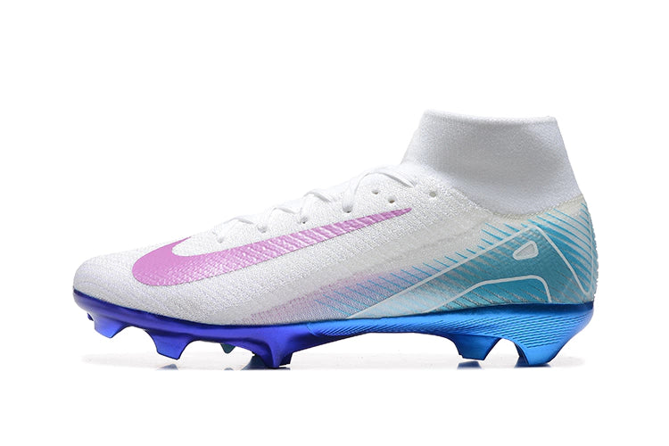 Chuteira Nike Air Zoom Mercurial Superfly 10 Elite Campo - Branco/Azul/Rosa