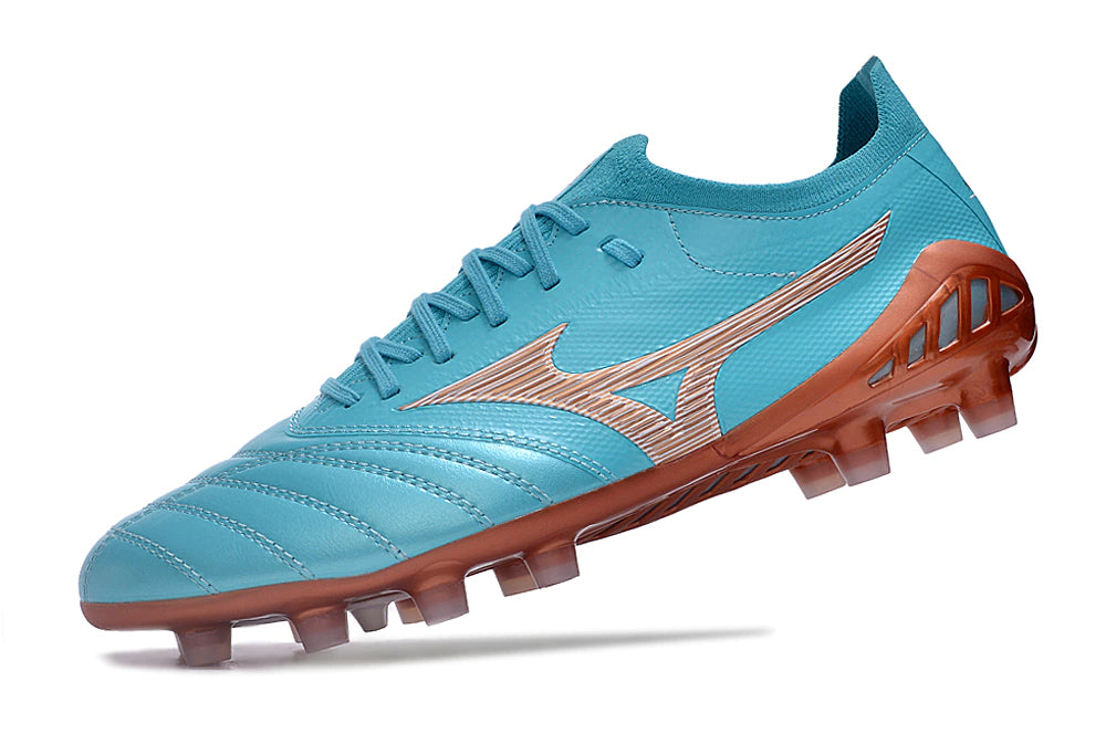 Chuteira Mizuno Morelia Neo 3 Campo FG - Azul/Marrom