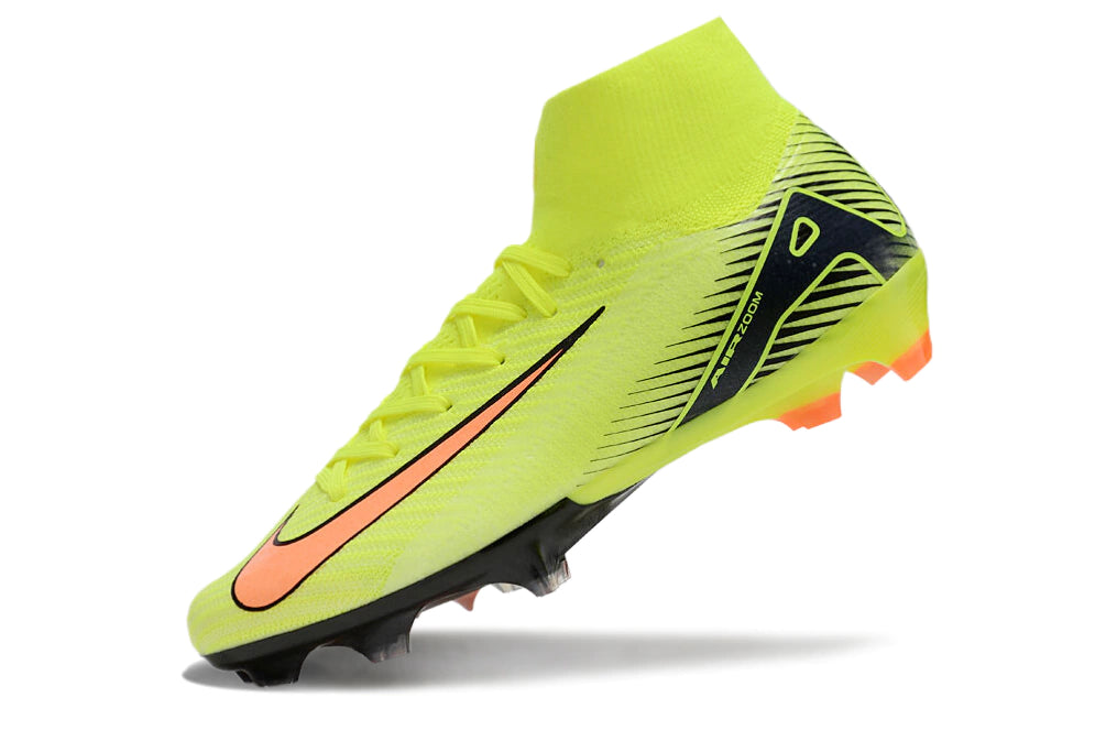 Chuteira Nike Air Zoom Mercurial Superfly 10 Elite Campo - Verde/Laranja