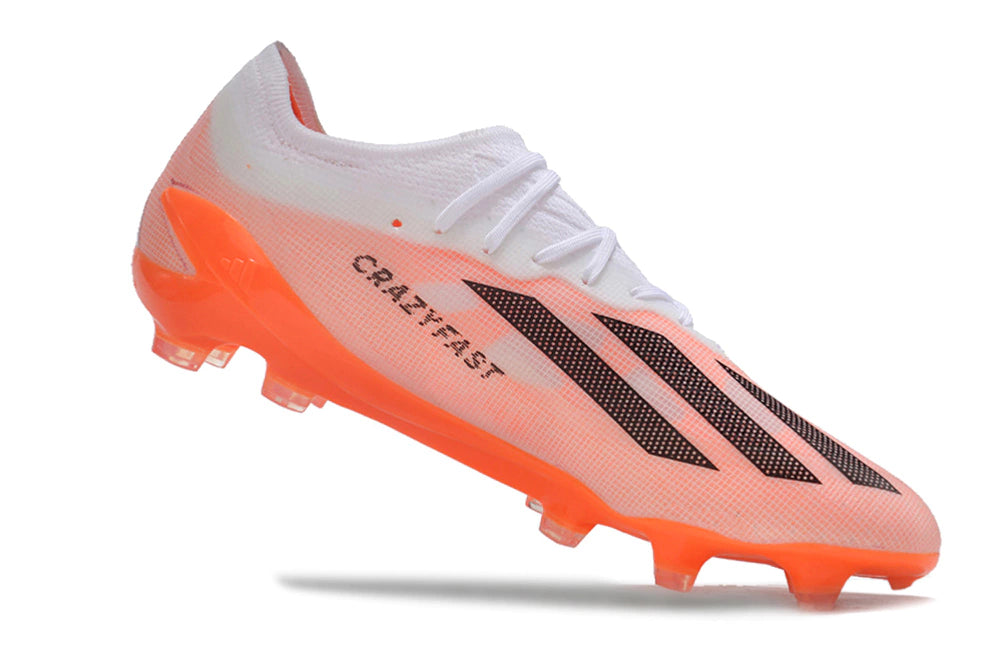 Chuteira Adidas X CrazyFast.1 FG - Branco/Laranja