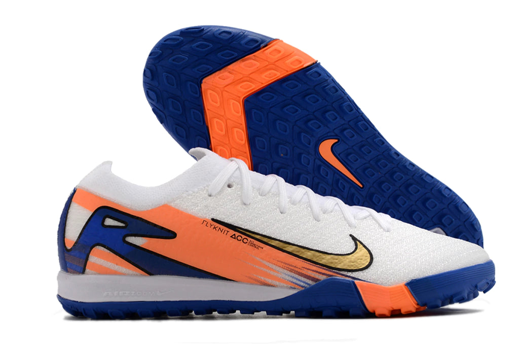 Chuteira Nike Mercurial Vapor 16 Elite Society - Branco/Azul/Laranja