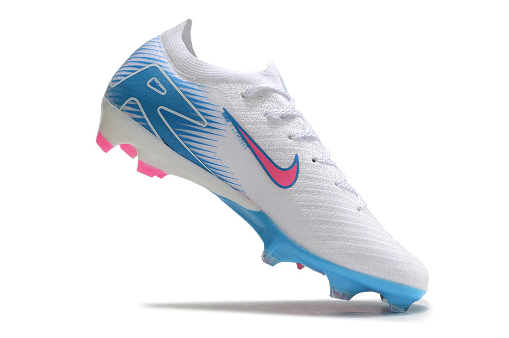 Chuteira Nike Air Zoom Mercurial Vapor 16 Elite FG - Branco/Azul/Rosa