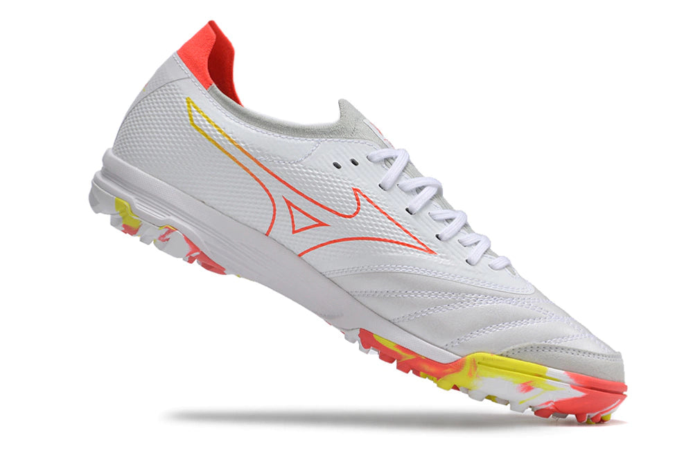 Chuteira Miuzno Morelia Neo Sala β Society - Branco/Laranja