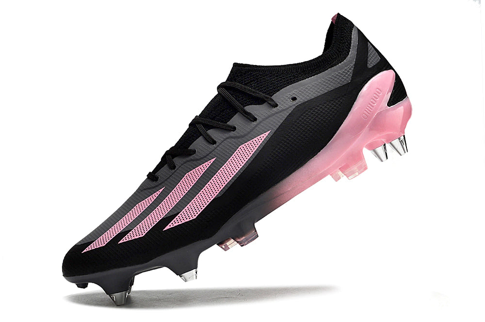 Chuteira Adidas X CrazyFast.1 SG - Preto/Rosa
