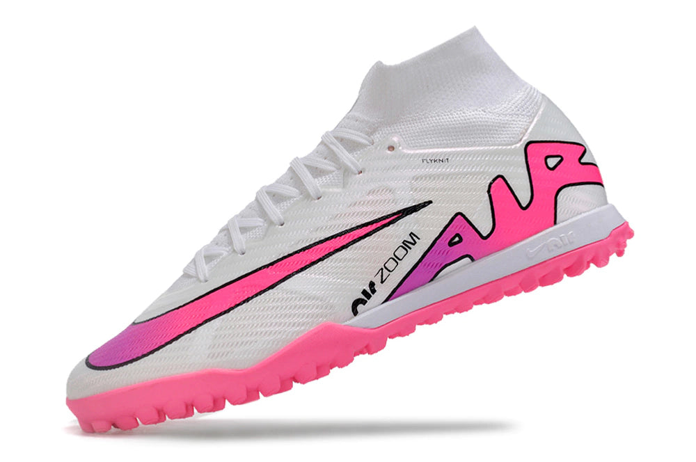 Chuteira Nike Mercurial Superfly 9 Elite Society - Branco/Rosa