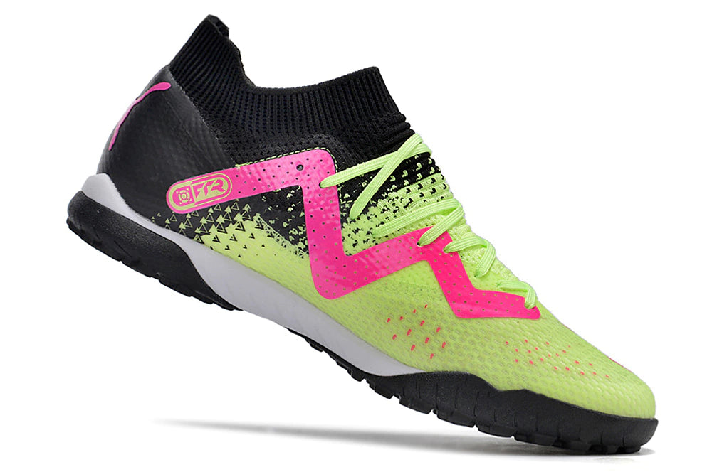 Chuteira Puma Future Match Society TF - Verde/Rosa