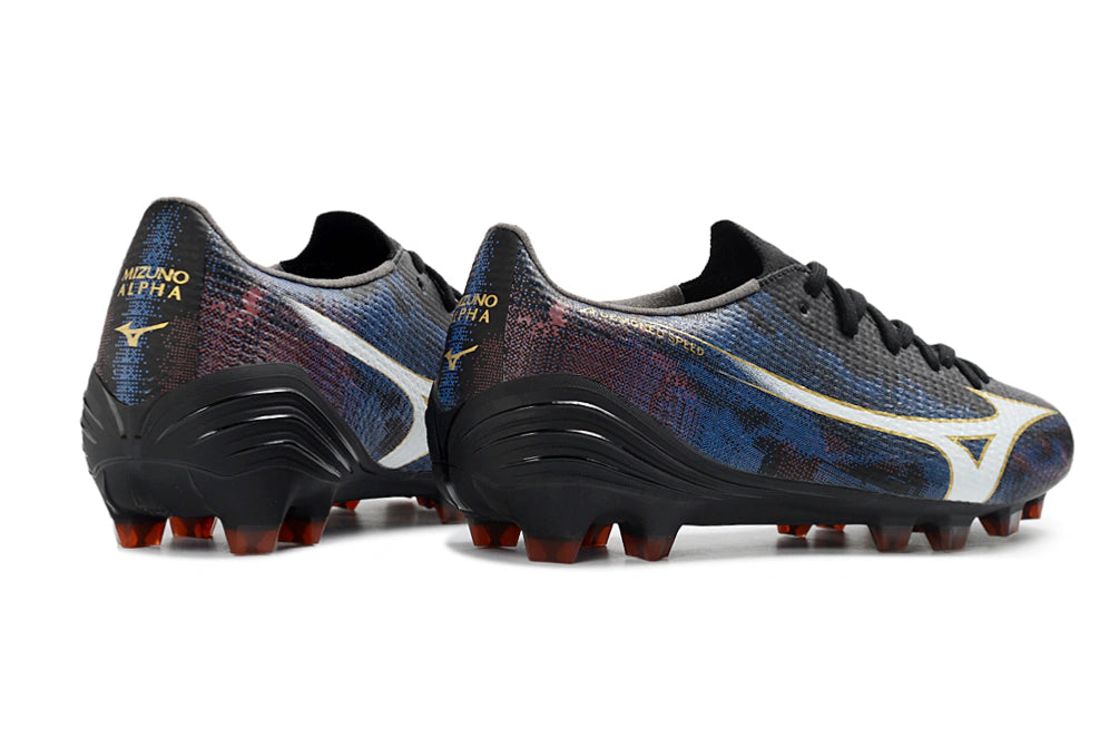 Chuteira Mizuno Alpha Japan 3 FG - Preto/Azul
