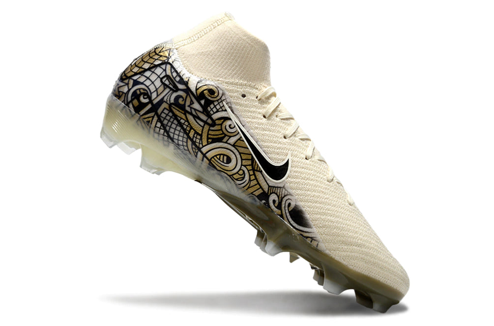 Chuteira Nike Air Zoom Mercurial Superfly 10 Elite Campo - Bege/Preto
