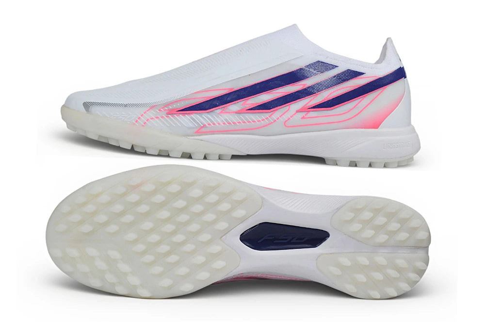 Chuteira Adidas F50 Hyperfast Laceless TF - Branco