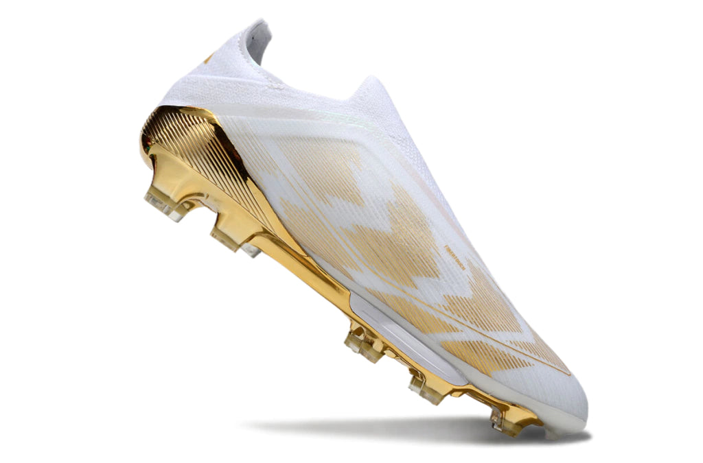 Chuteira Adidas F50+ Elite Campo - Branco/Dourado