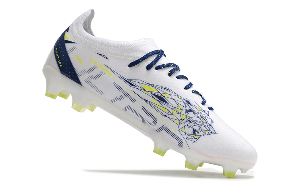 Chuteira Puma Ultra Ultimate Campo FG - Branco/Azul