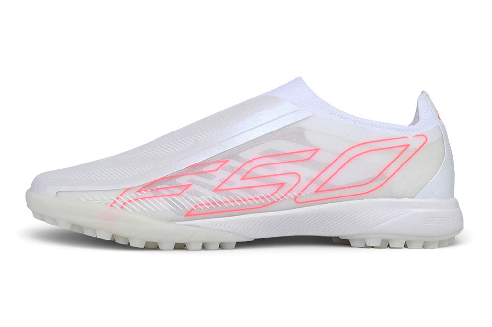 Chuteira Adidas F50 Hyperfast Laceless TF - Branco