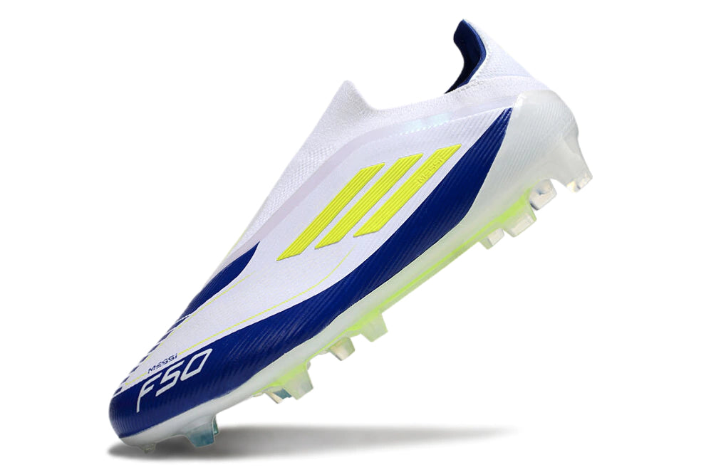 Chuteira Adidas F50 X Laceless Campo - Branco/Azul