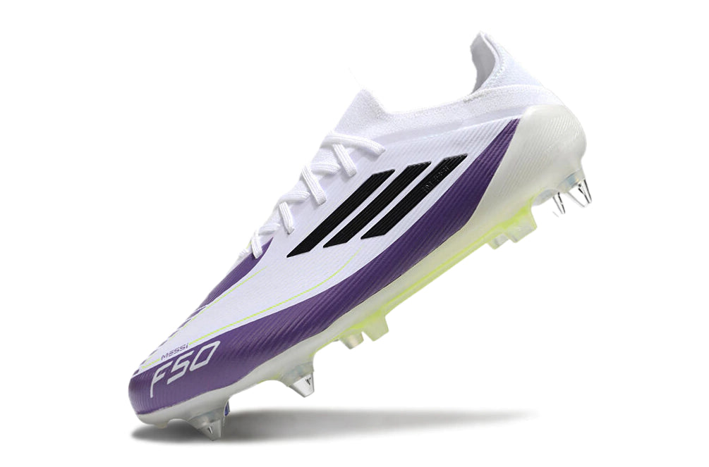 Chuteira Adidas F50 X Campo SG - Branco/Roxo/Preto