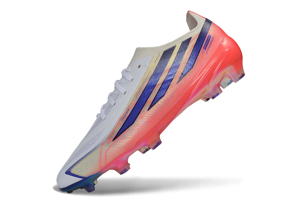 Chuteira Adidas F50 Hyperfast Eltie FG - Branco/Rosa