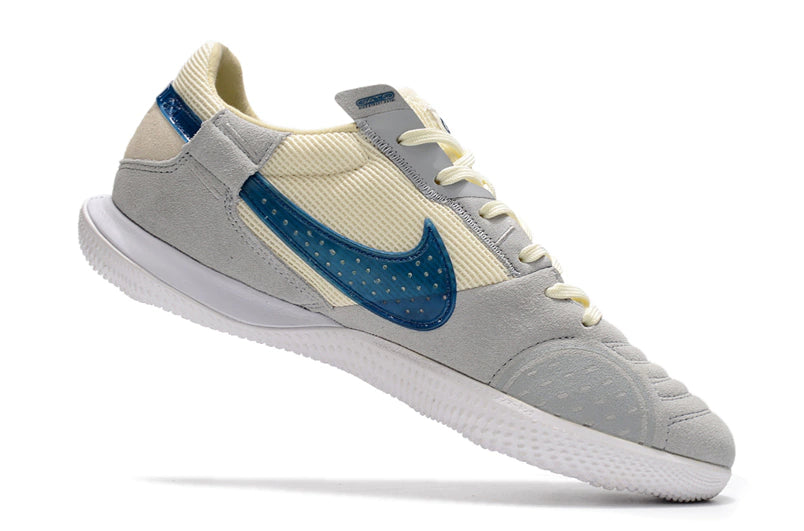 Chuteira Nike Street Gato Futsal IC - Bege/Azul