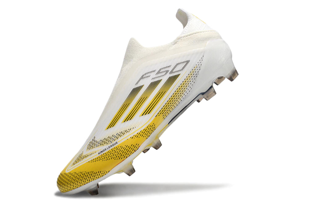 Chuteira Adidas F50 X Laceless Campo - Branco/Amarelo