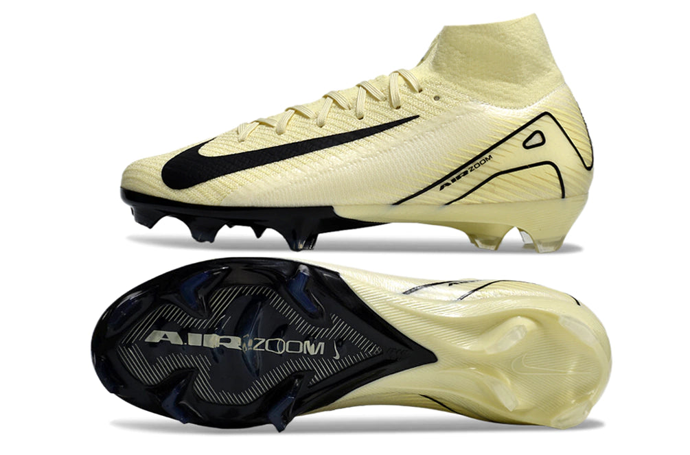 Chuteira Nike Air Zoom Mercurial Superfly 10 Elite Campo - Bege/Preto
