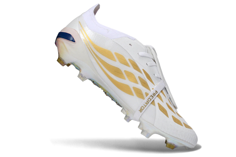 Chuteira Adidas Predator Tongue 26 Elite FG - Branco/Dourado