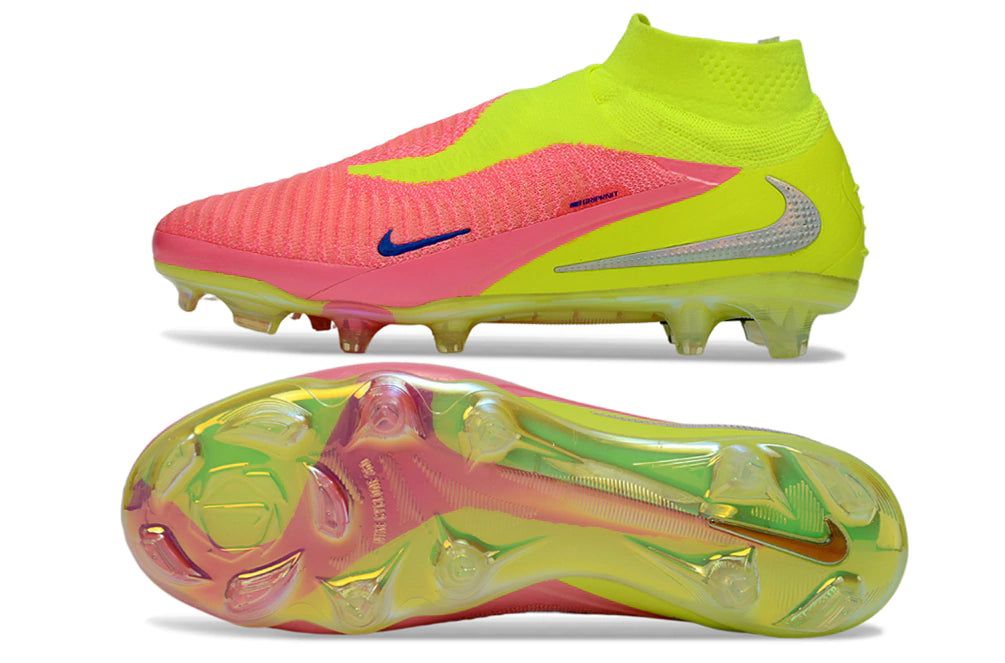 Chuteira Nike Phantom 6 Elite Botinha Campo - Verde/Rosa