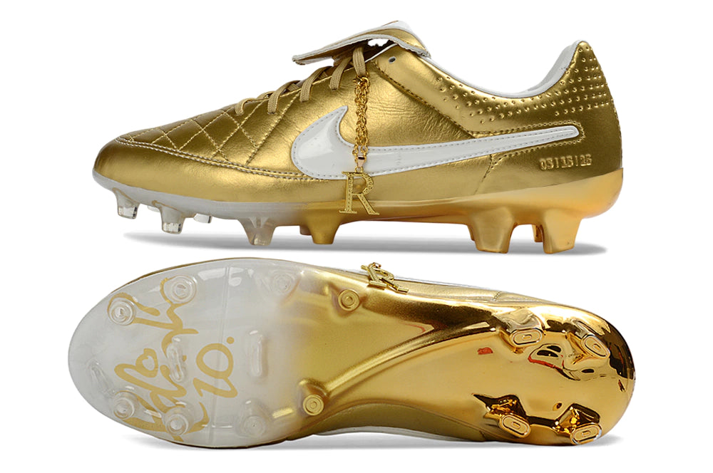 Chuteira Nike Tiempo Legend R10 FG - Dourada