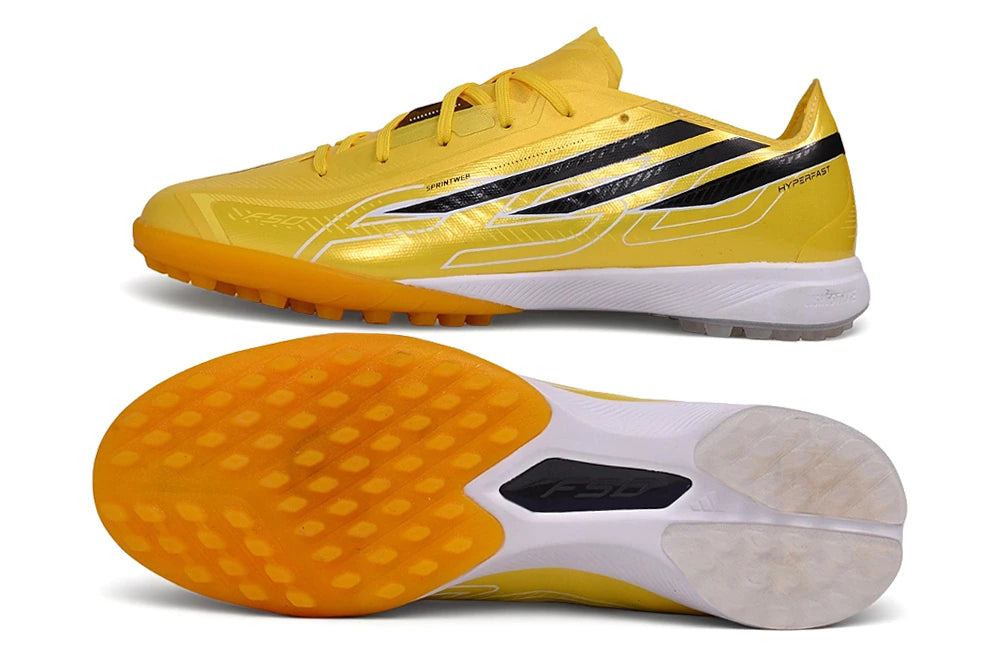 Chuteira Adidas F50 HyperFast TF - Dourada