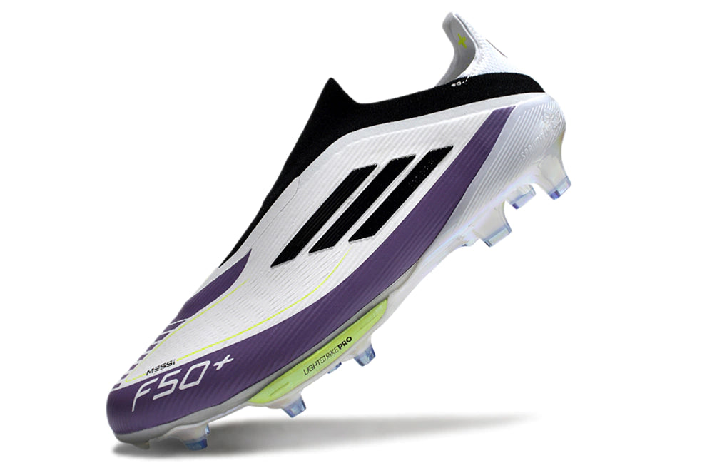 Chuteira Adidas F50+ Elite Campo - Branco/Roxo