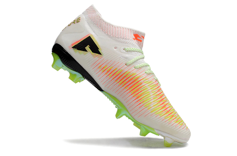 Chuteira Puma Future 8 Ultimate Botinha Campo FG - Branco/Verde/Preto