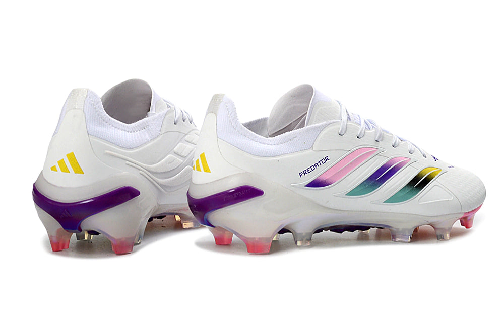 Chuteira Adidas Predator Elite 26 Campo FG - Branco/Rosa