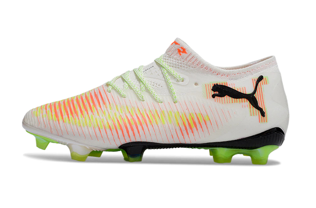 Chuteira Puma Future 8 Ultimate Low Campo FG - Branco/Laranja
