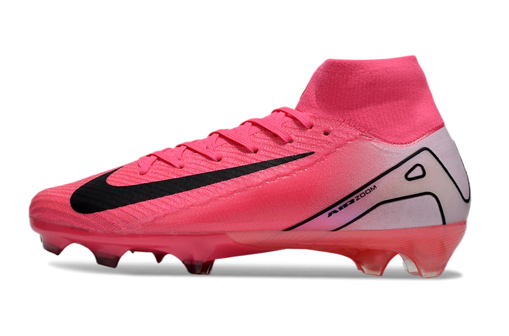 Chuteira Nike Air Zoom Mercurial Superfly 10 Elite Campo - Rosa/Preto