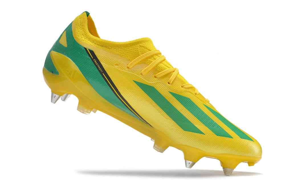 Chuteira Adidas X CrazyFast.1 SG - Amarelo/Verde