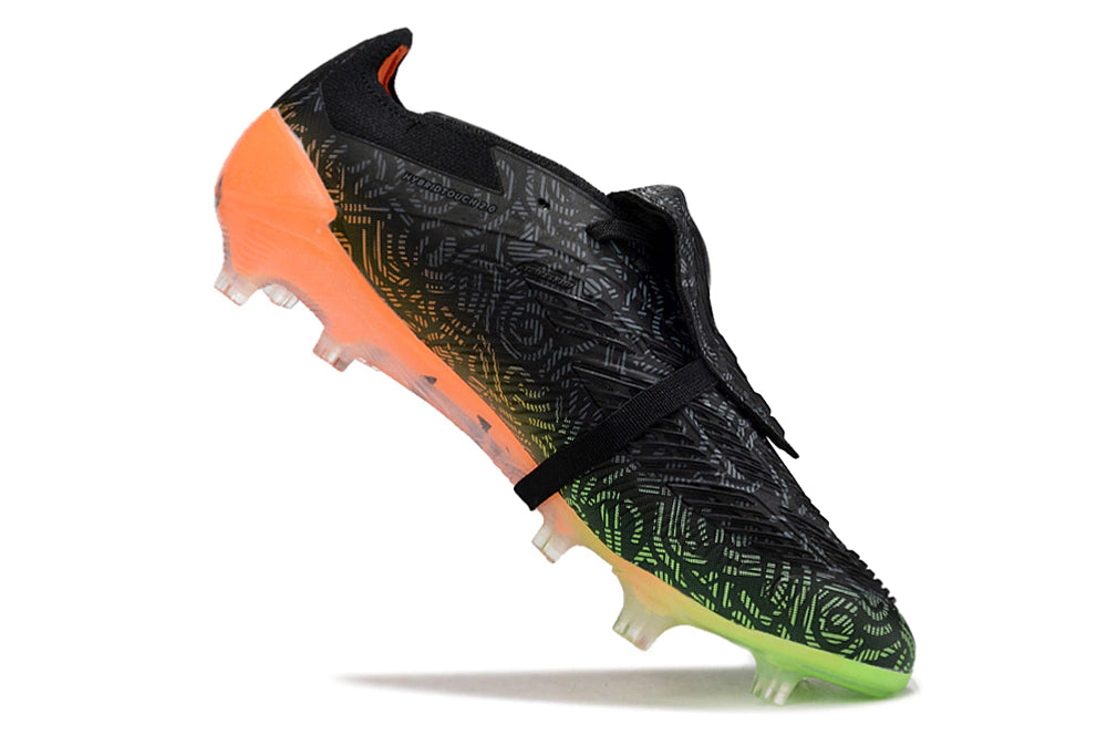 Chuteira Adidas Predstrike Elite Campo - Preto/Branco/Verde/Laranja