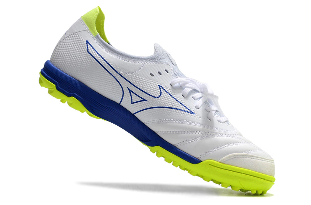 Chuteira Miuzno Morelia Neo Sala β Society - Branco/Azul/Verde